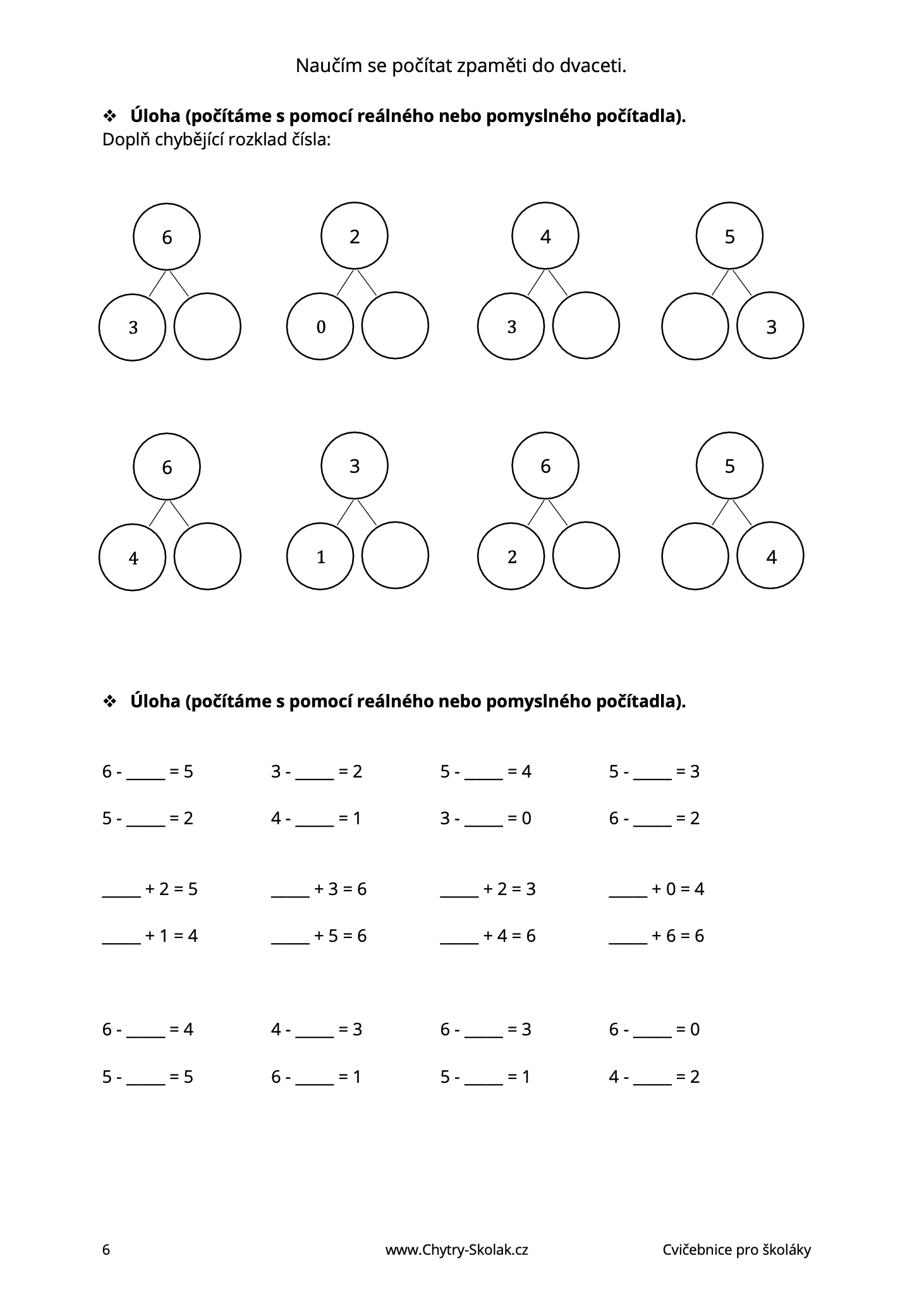 Naučím se počítat zpaměti do 20